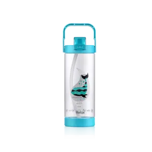 1800ML RELAX TRITAN WATER BOTTLE WITH STRAW- D7218 CYAN