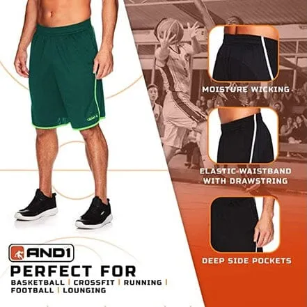 4-Pack: AND1 Men's Active Athletic Performance Shorts