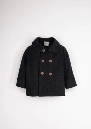 42.1-WOOLEN COAT W/COLLAR-DARK GREY