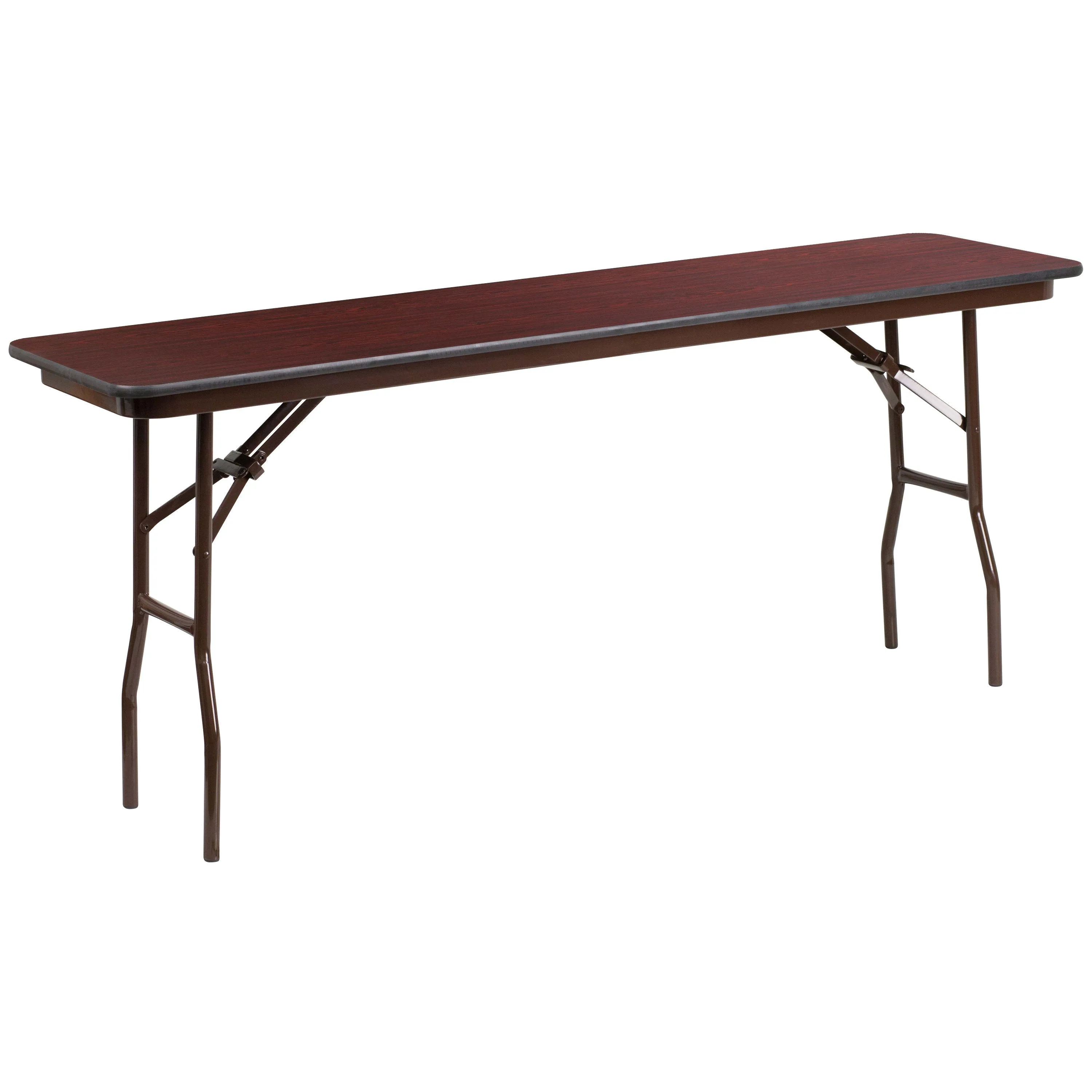 6-Foot High Pressure Mahogany Laminate Folding Training Table