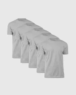 All Heather Gray Short Sleeve Crew Neck 5-Pack