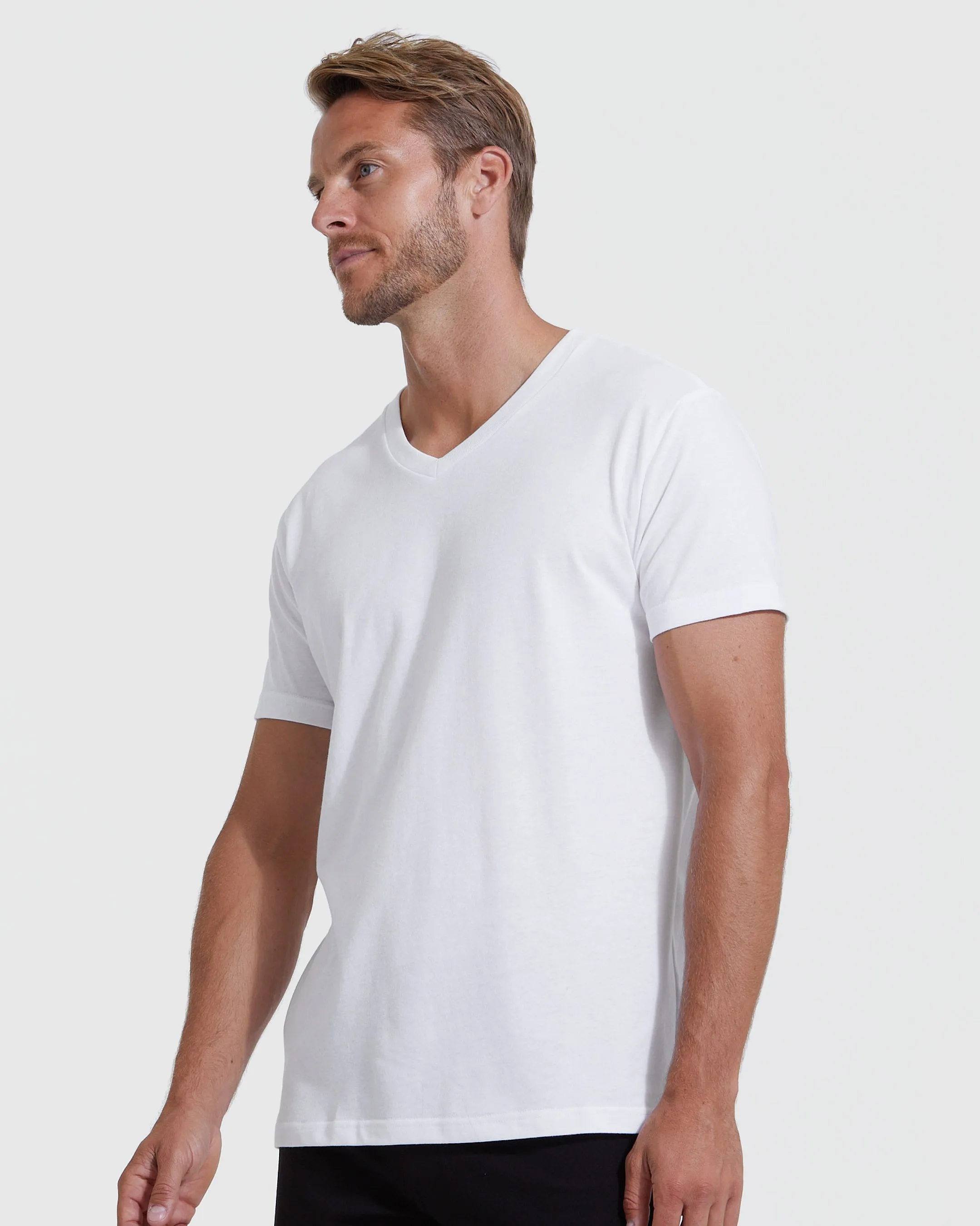 All White V-Neck Tee 5-Pack