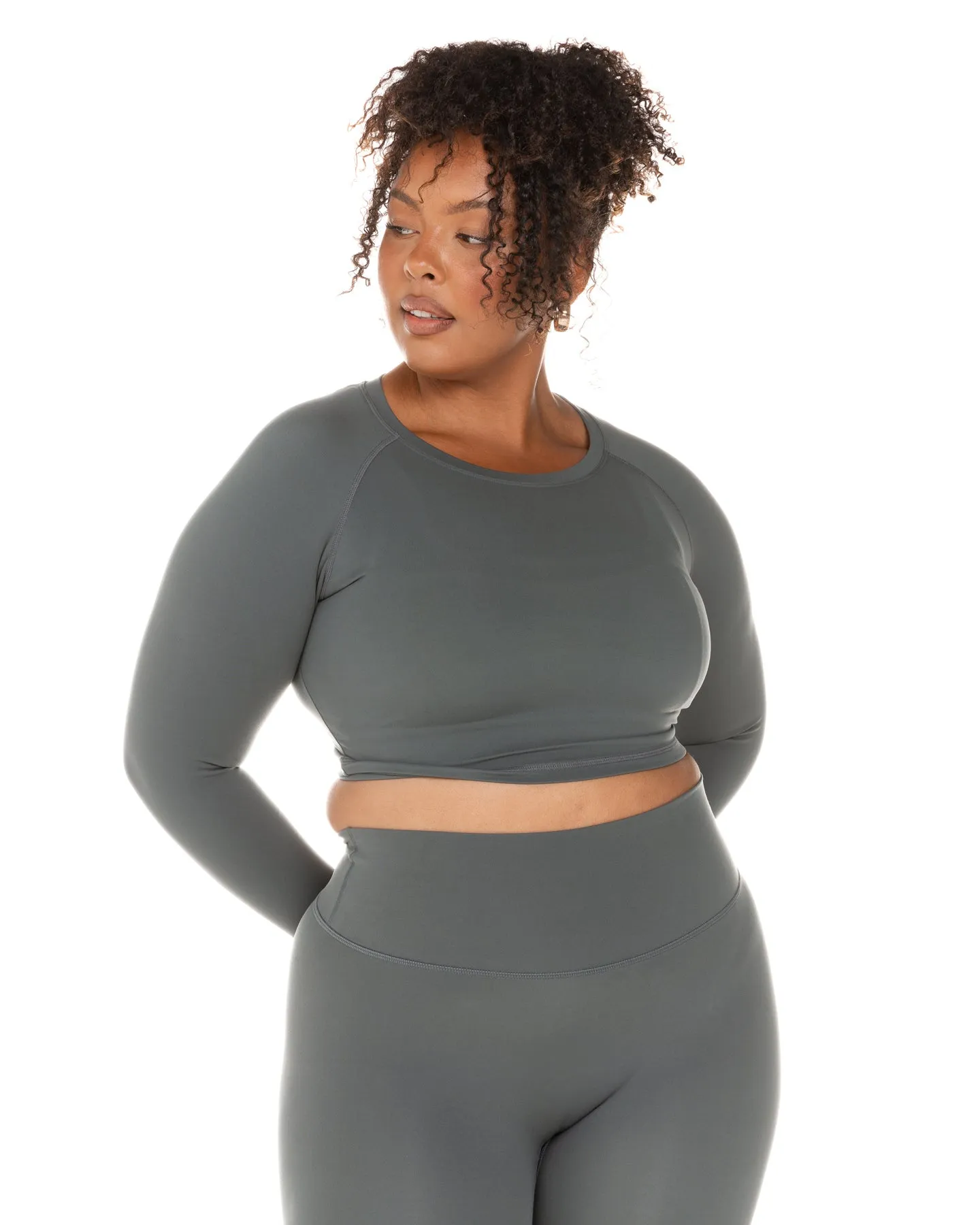 Aura Crop Long Sleeve - Cloud Grey