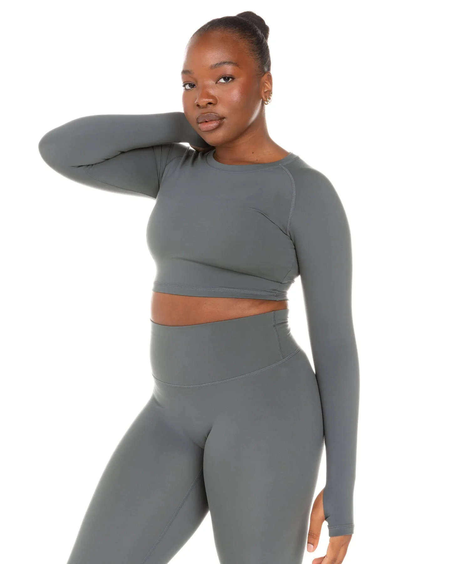 Aura Crop Long Sleeve - Cloud Grey