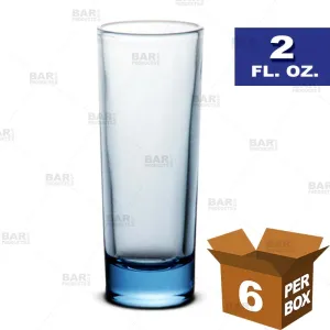 BarConic® Light Blue Shot Glass - 2 oz [Box of 6]