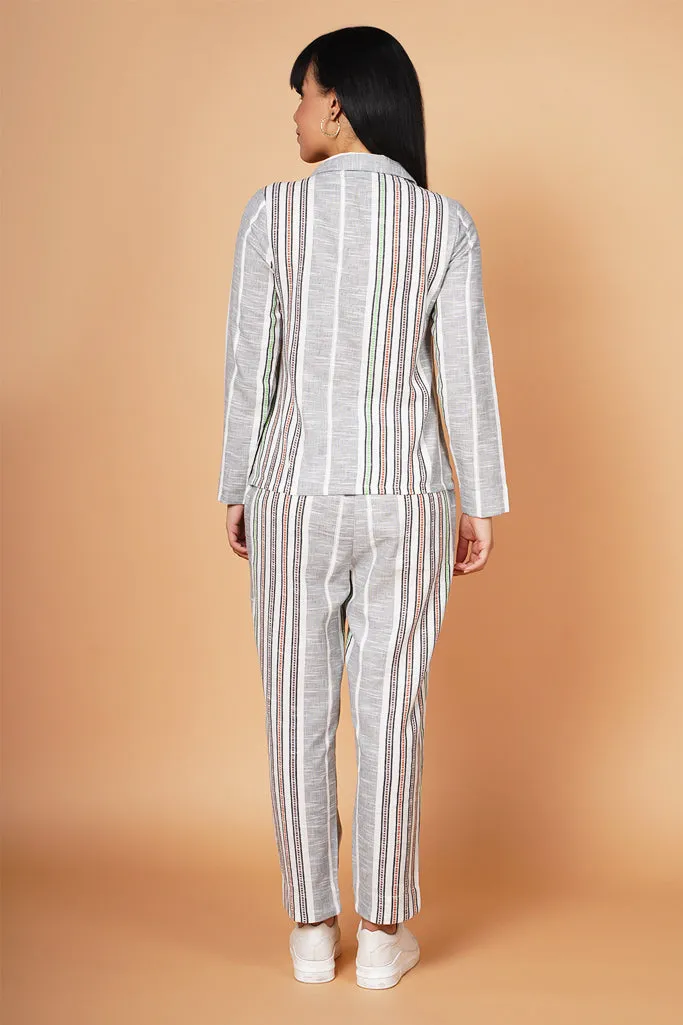 Basic Cloudy Grey striped Loungewear