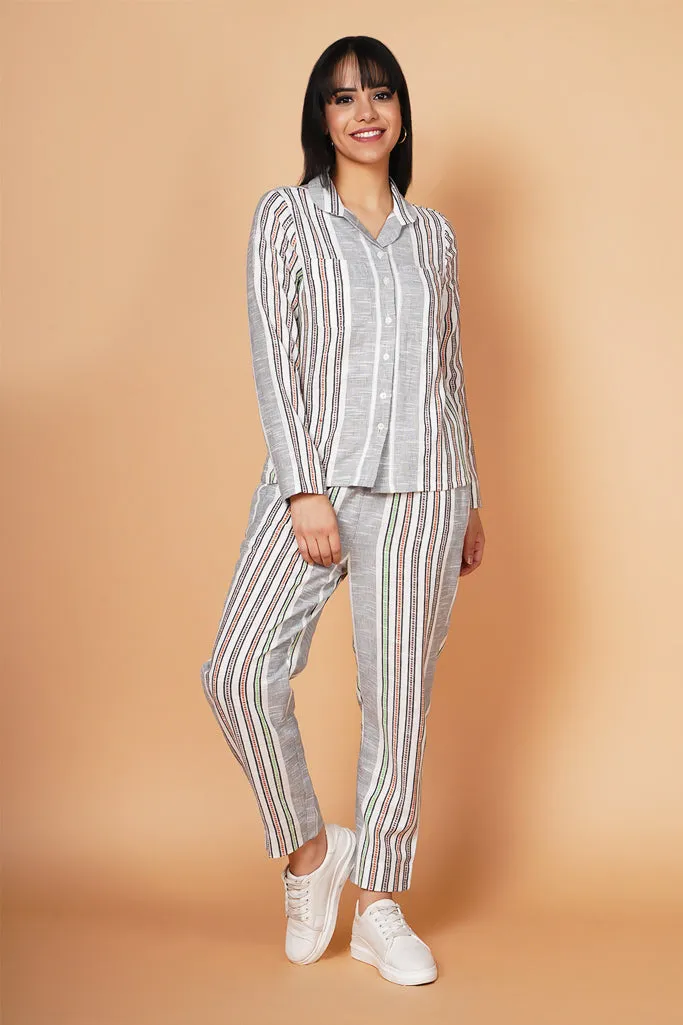 Basic Cloudy Grey striped Loungewear