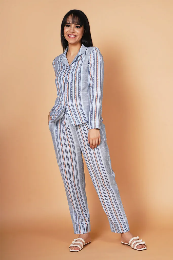 Basic Cloudy Grey striped Loungewear