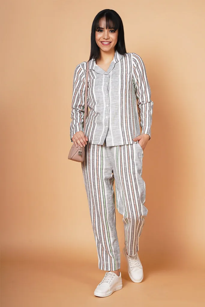 Basic Cloudy Grey striped Loungewear