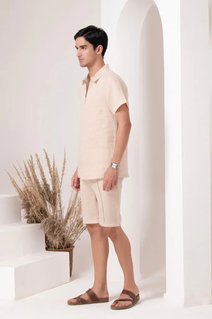 Beige Linen Loungewear