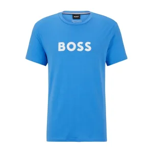 BOSS Contrast Printed Logo Blue T-Shirt