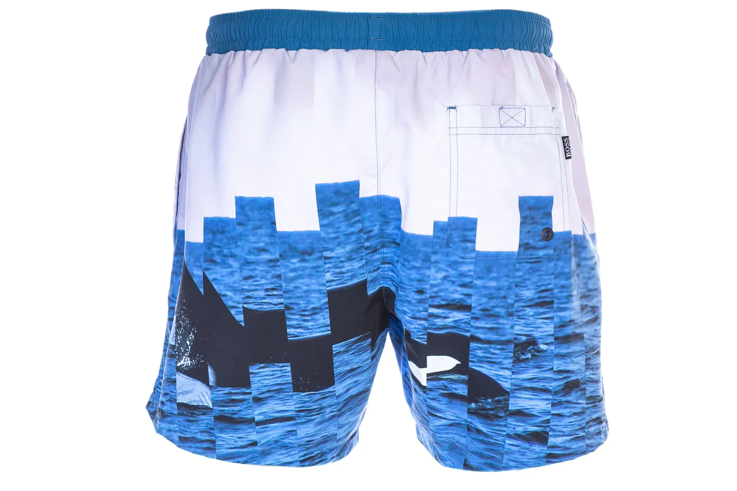 BOSS Paradise Fish Swim Short in Light Blue