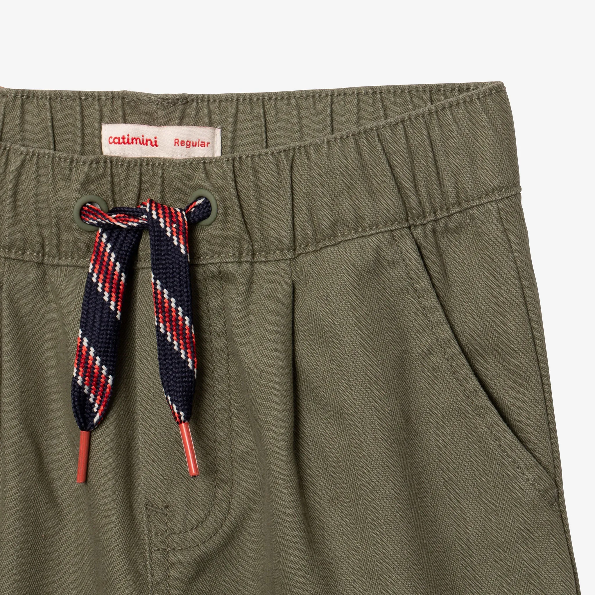 Boys' green pull-on chino pants