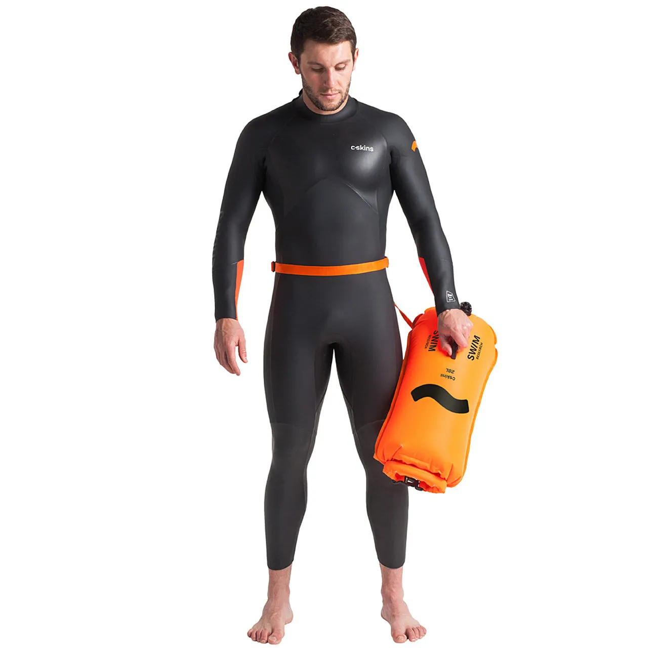 C-Skins Swim Research Swim Safety Buoy 28L Dry Bag Orange