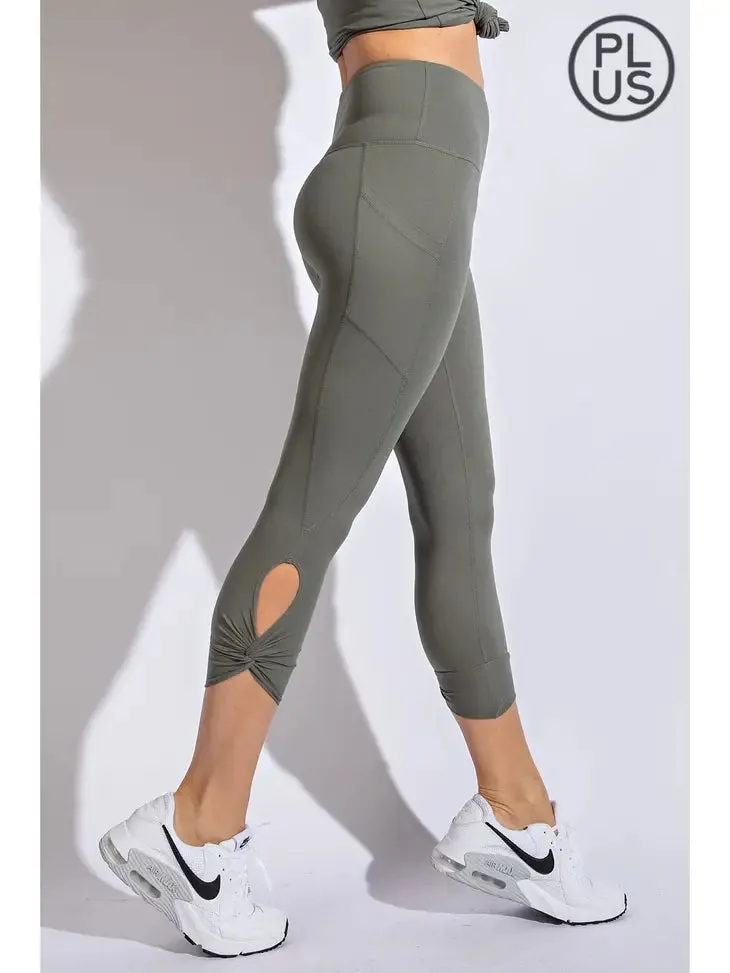 Capri Keyhole Leggings Sage