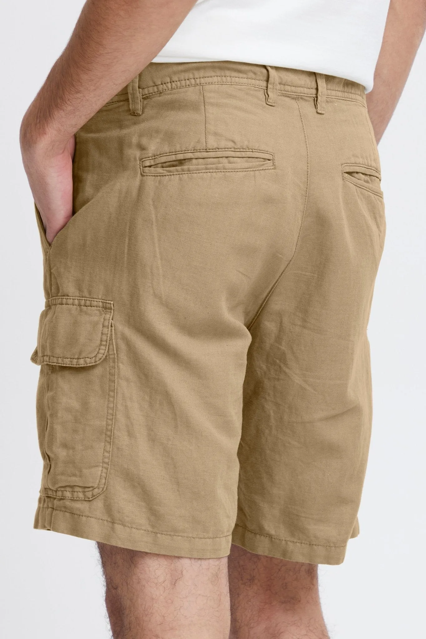 CASUAL FRIDAY - CFSIMON 0137 Cargo linen mix shorts - 20505123