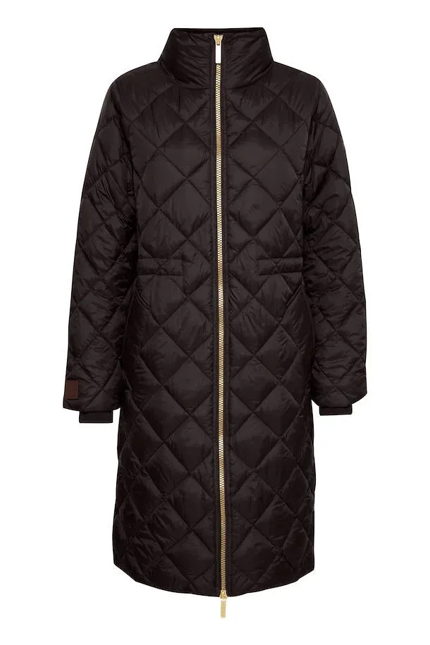 Cheas Chocolate Torte Long Quilted Jacket