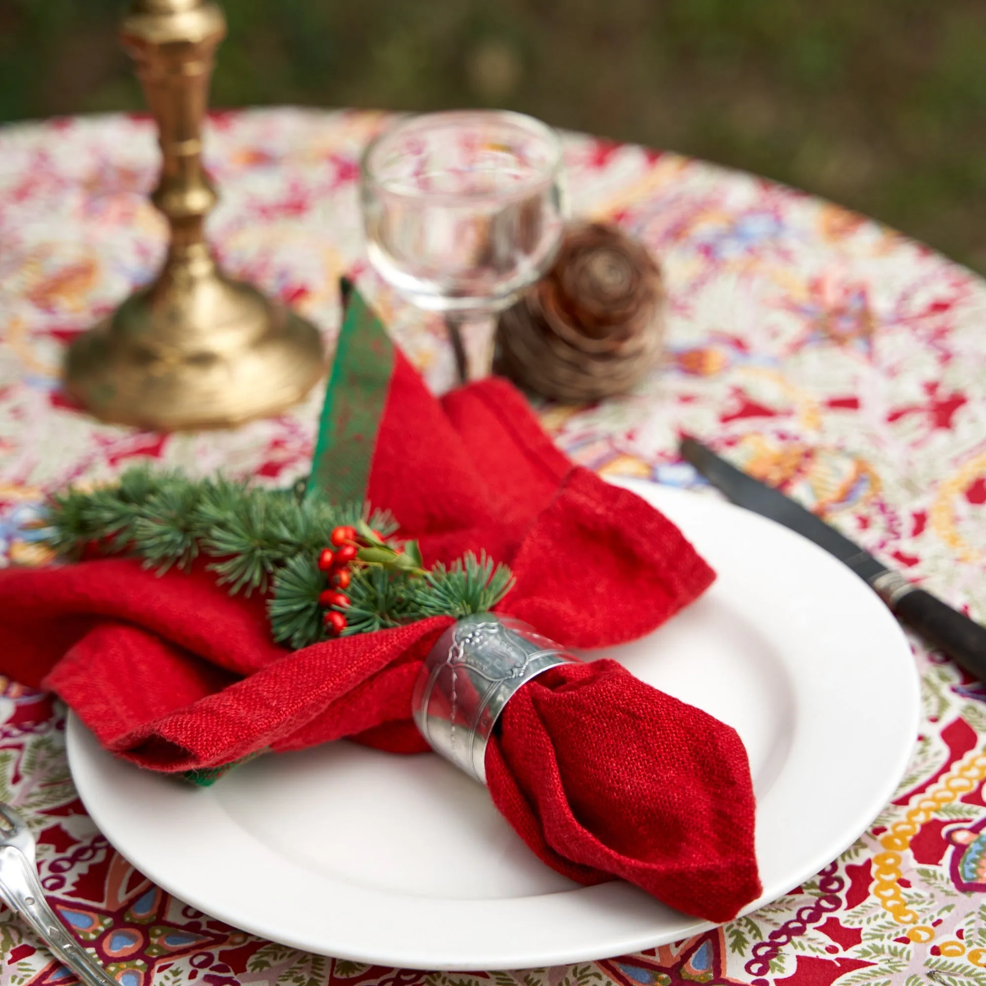 Color Block Red & Green Napkins 20x20 - Set of 4