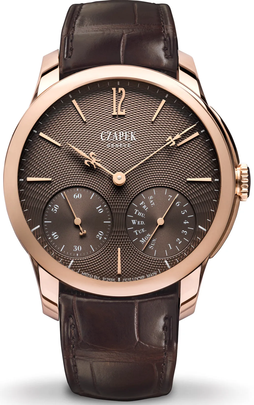 CZP Watch Quai des Bergues Guilloche Ricochet Gold Havana Brown Limited Edition