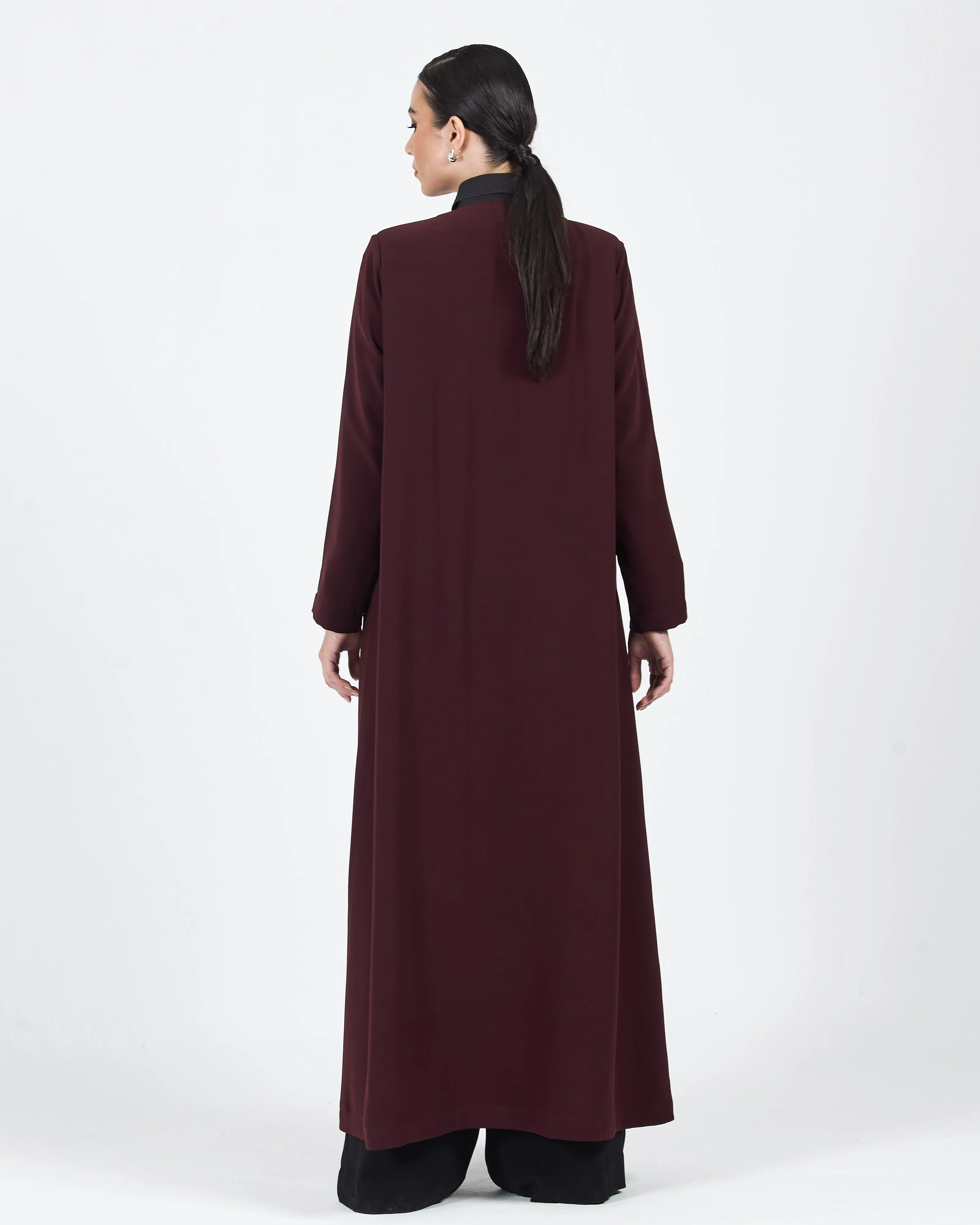 DIAGONAL ZIPPER POCKET ABAYA