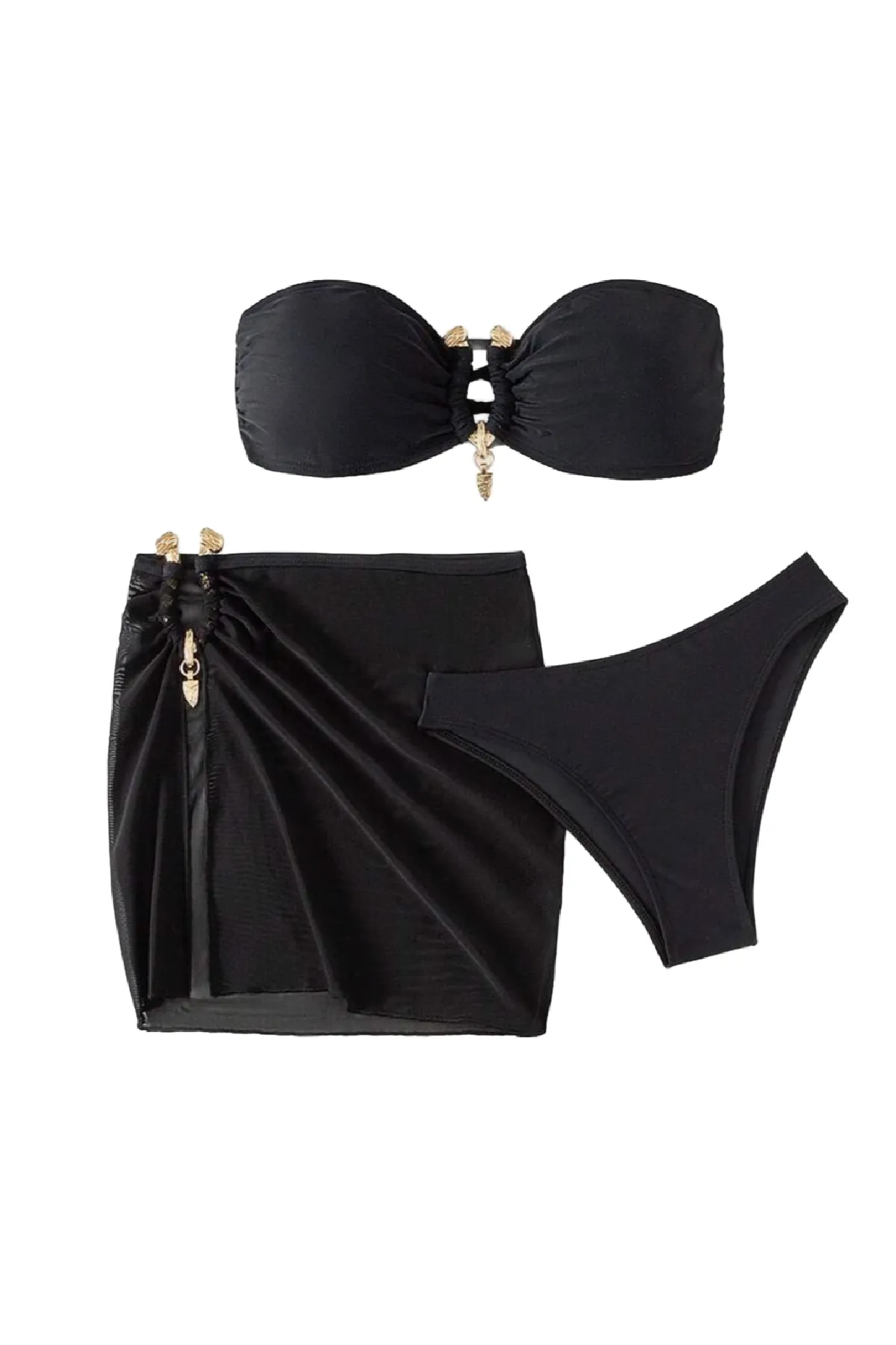 Dillon 3 Piece Bikini Set (Black)