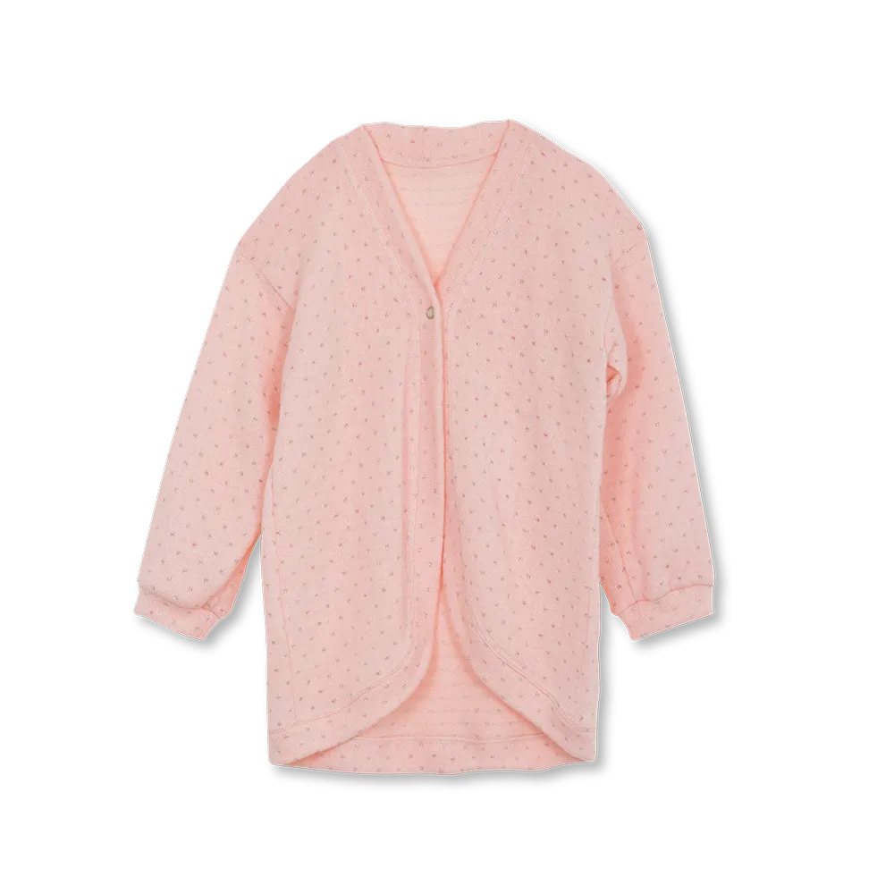 DINA GIRLS' LOUNGEWEAR CARDIGAN IN PINK