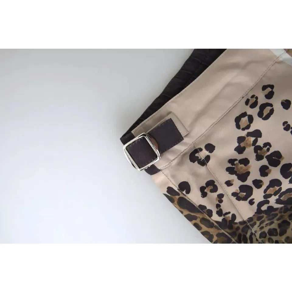 Dolce & Gabbana Dark Brown Leopard Beachwear Swimwear Shorts