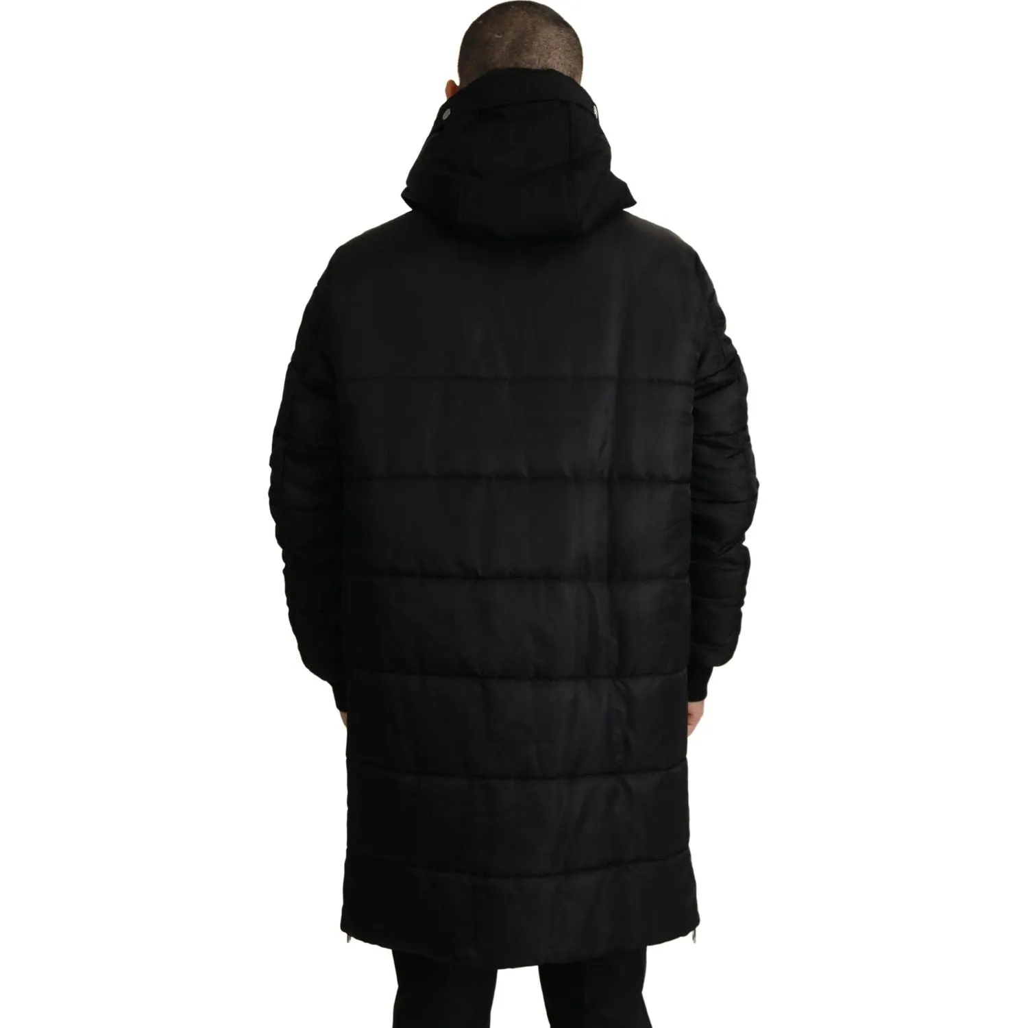 Dolce & Gabbana Elegant Black Hooded Parka Winter Jacket