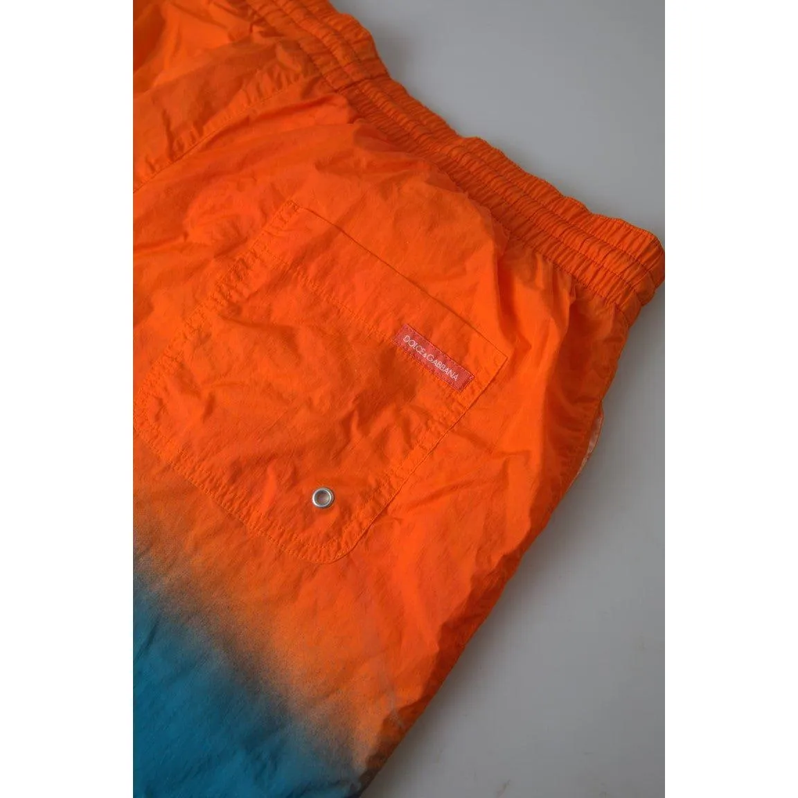 Dolce & Gabbana Gradient Effect Swim Shorts in Vibrant Orange