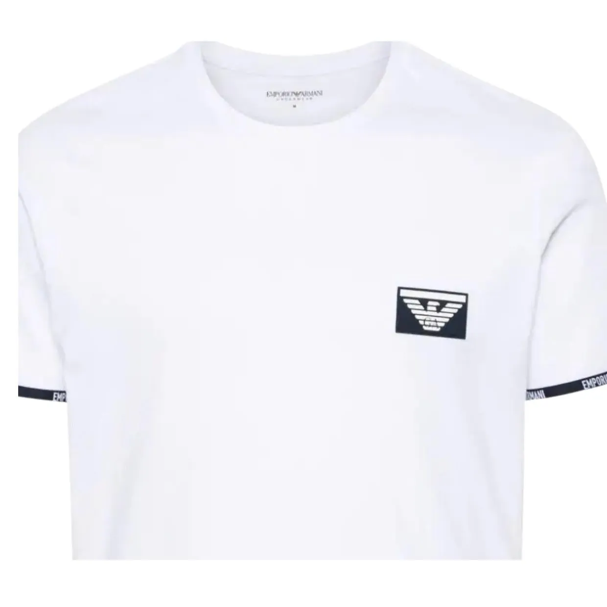 Emporio Armani Bodywear Logo Patch White T-Shirt