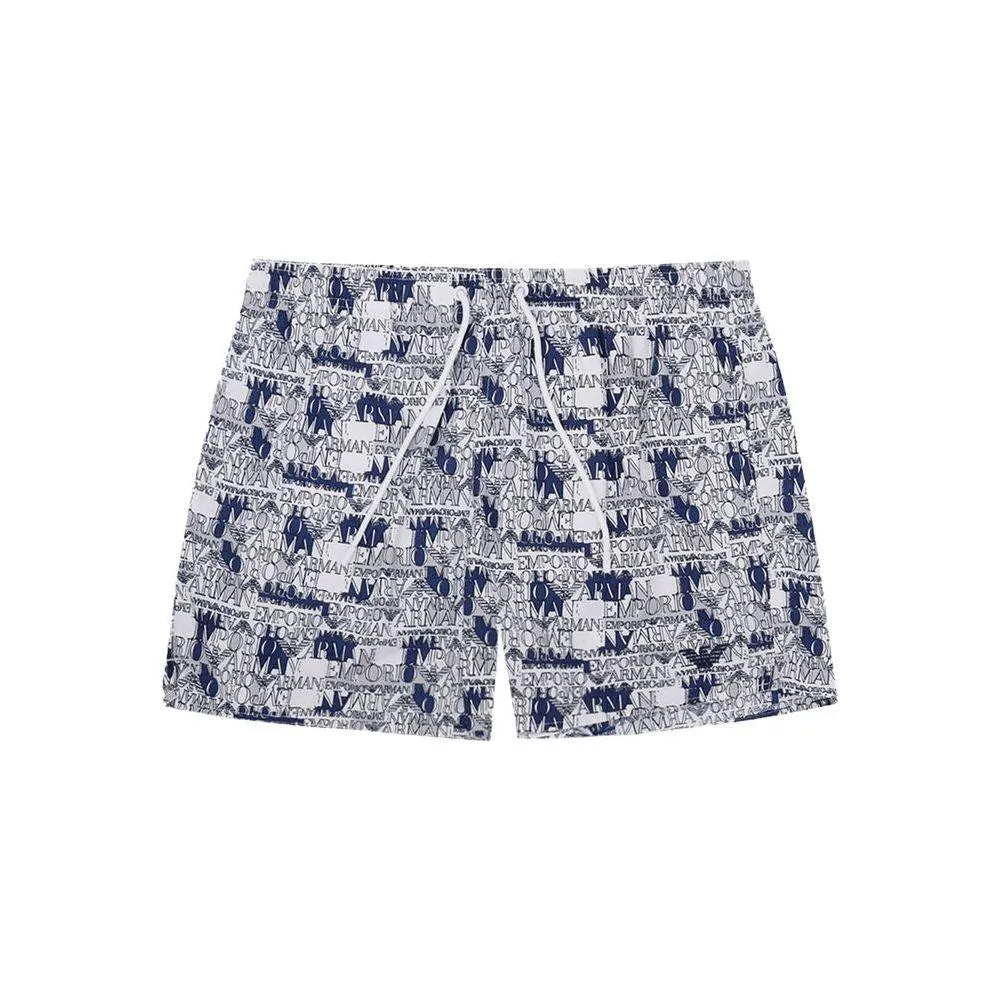 Emporio Armani Elegant White Polyester Swim Shorts