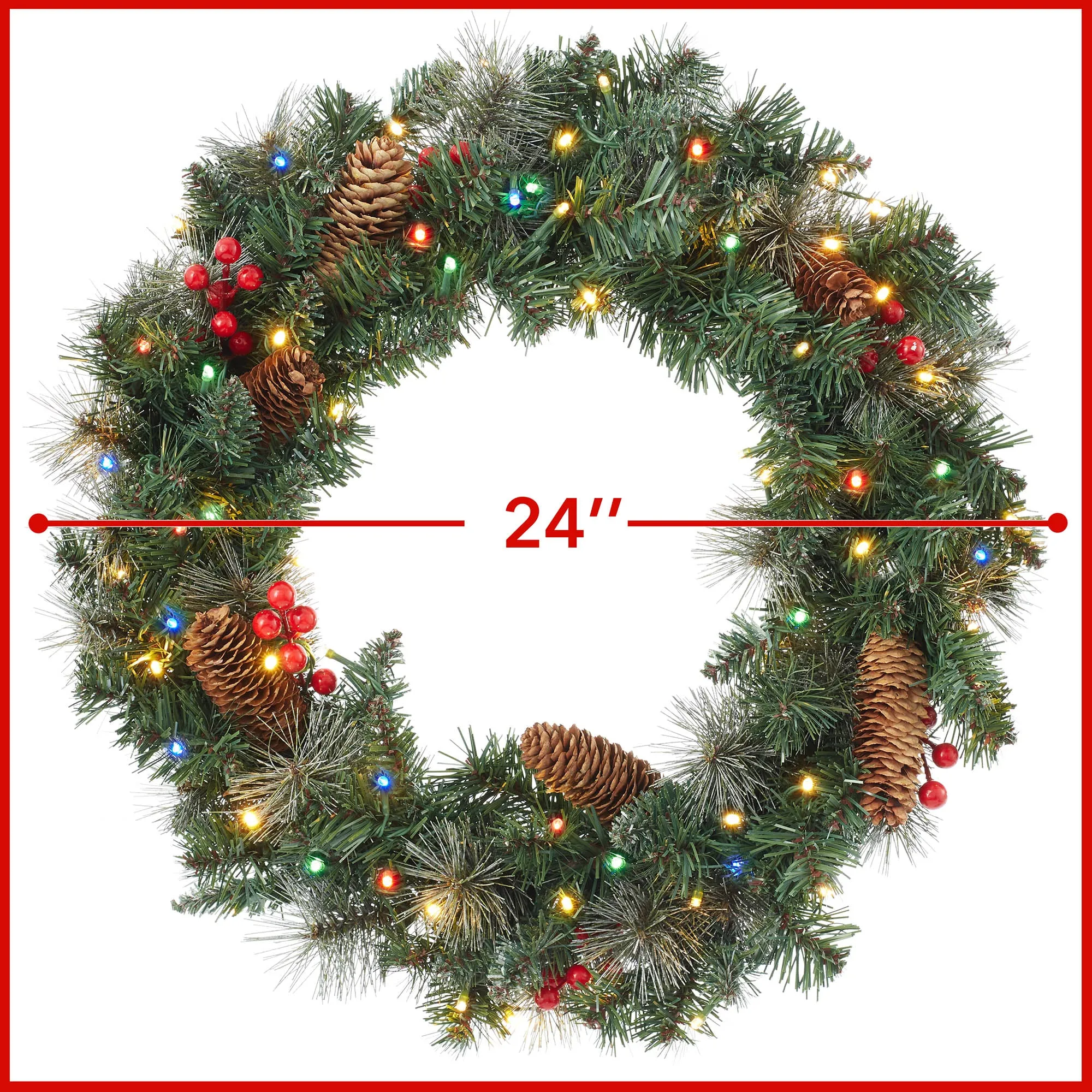 Green Fir Artificial Holiday Christmas Wreath Holiday Décor