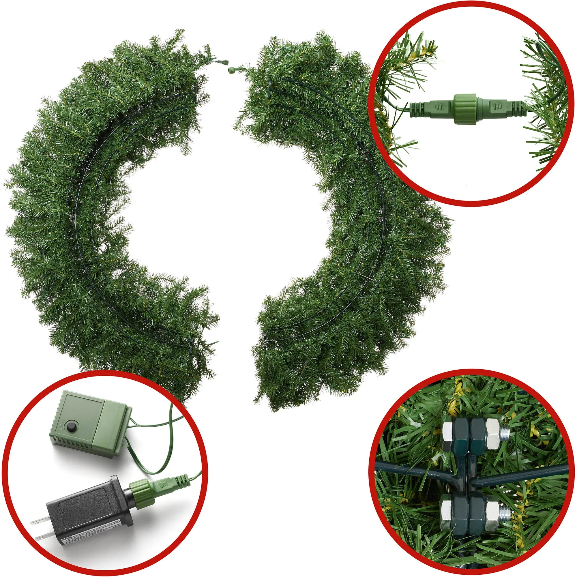 Green Fir Artificial Holiday Christmas Wreath Holiday Décor