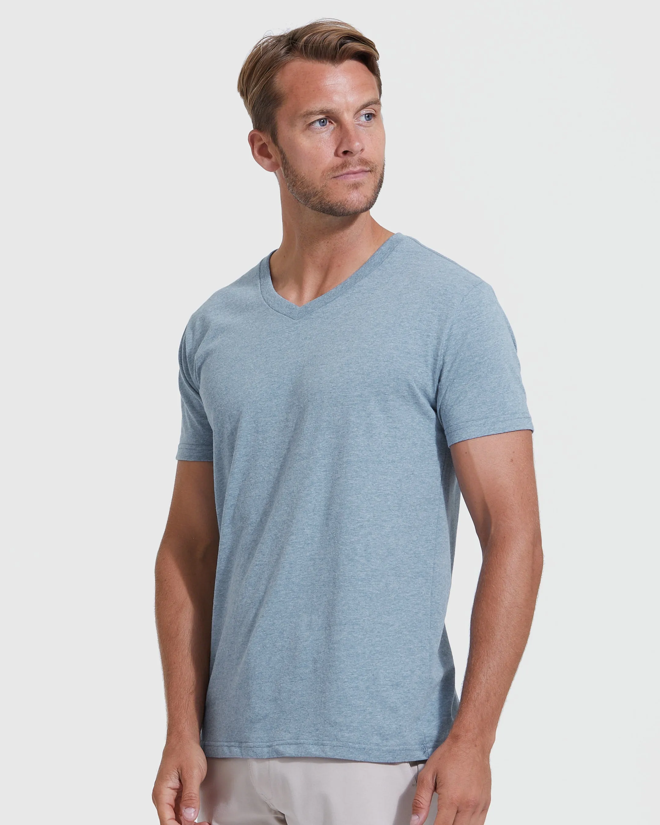 Heather Indigo V-Neck Tee