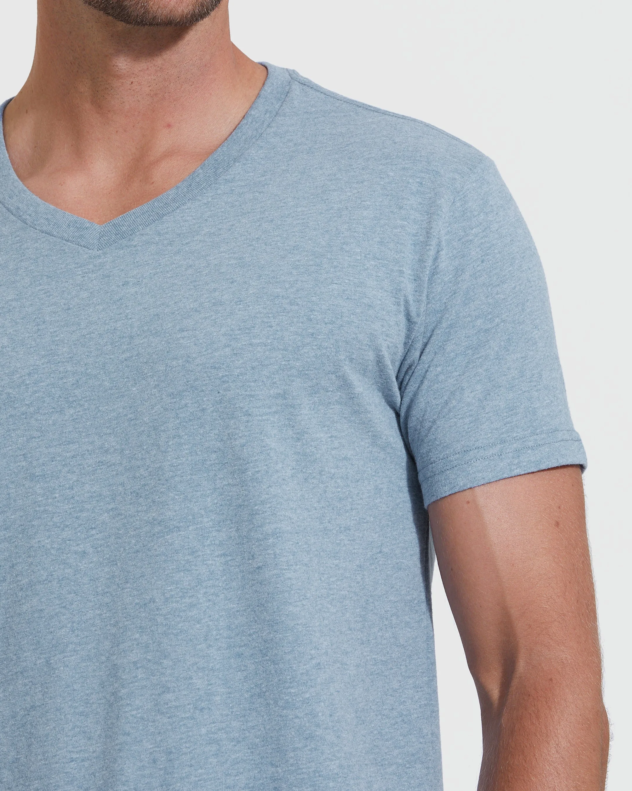 Heather Indigo V-Neck Tee