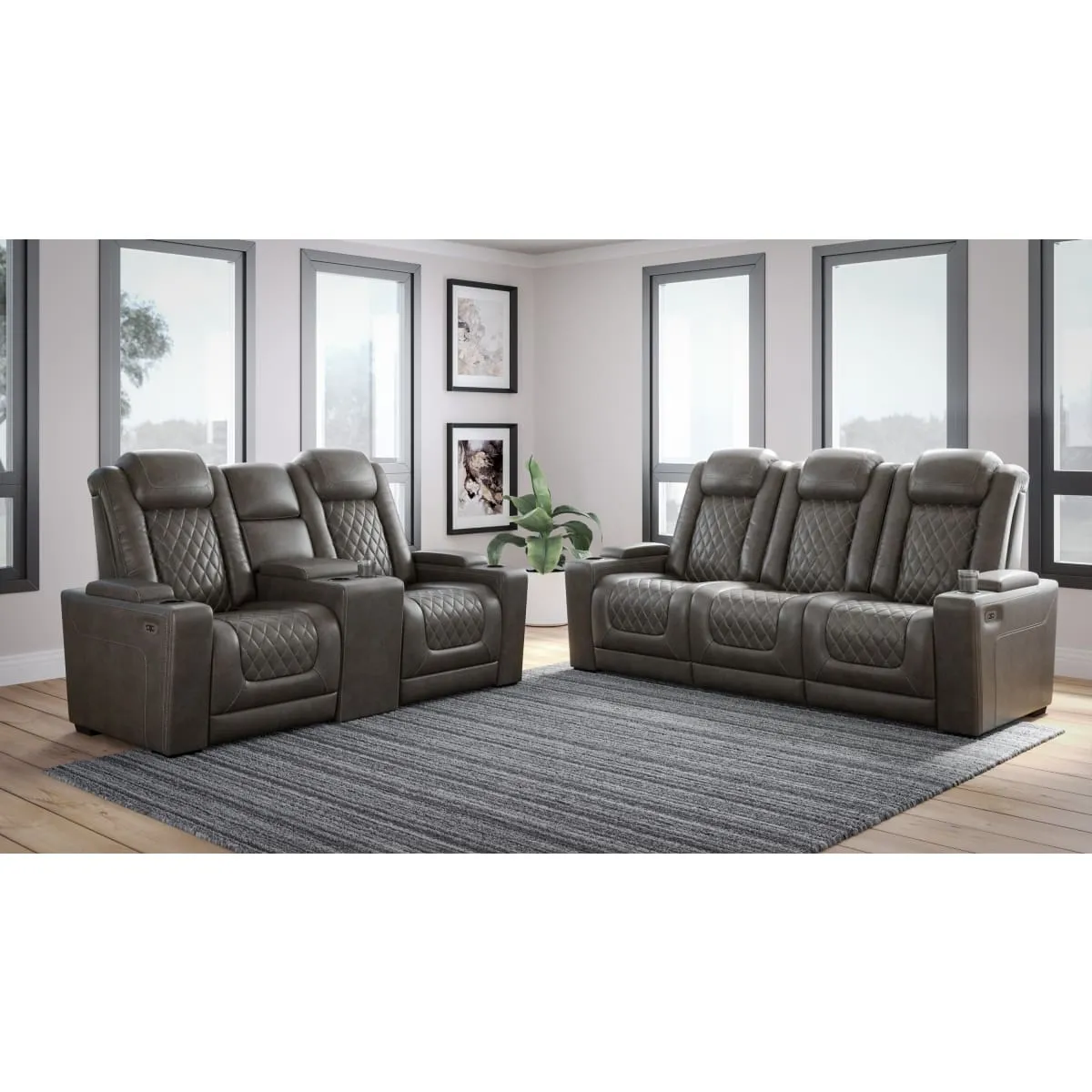 HyllMont Power Reclining Loveseat with Console