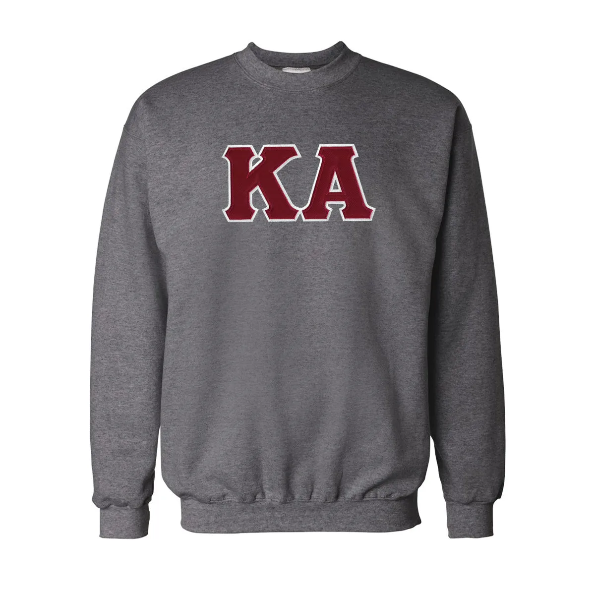 Kappa Alpha Dark Heather Sewn On Letter Crewneck Sweatshirt