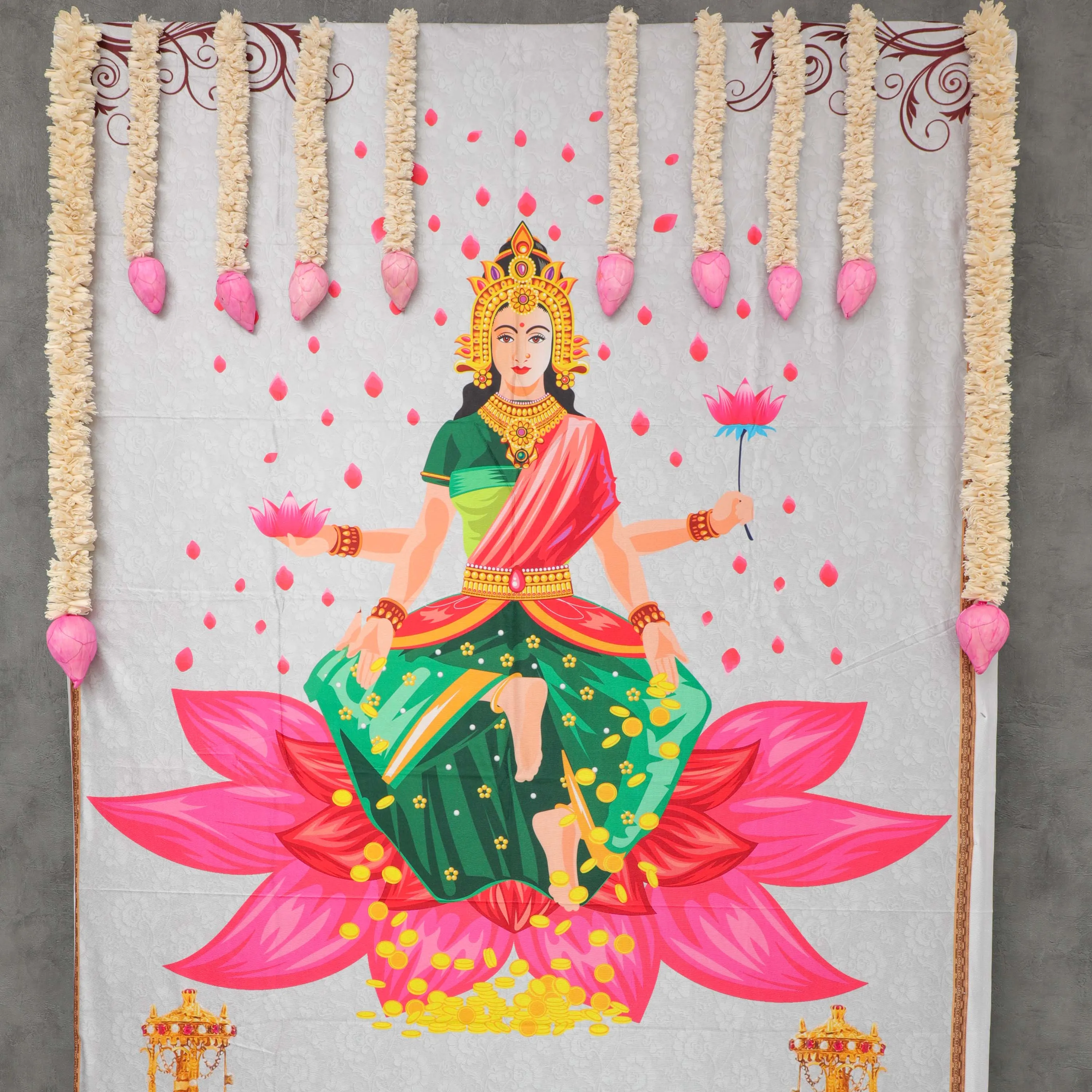 Lakshmi Mata Cloth Backdrop Décor Kit