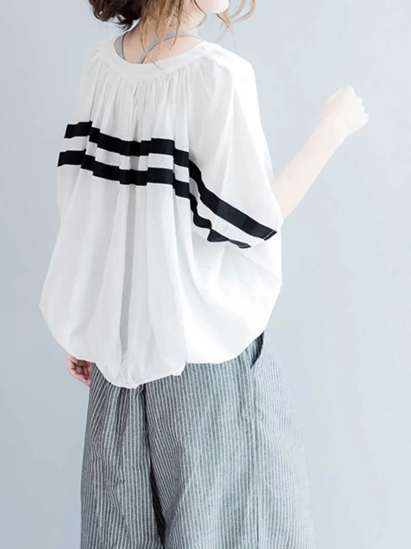 Mountain of Love Round-Neck Stripes Top