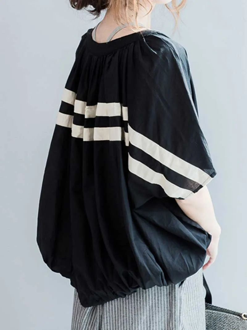 Mountain of Love Round-Neck Stripes Top