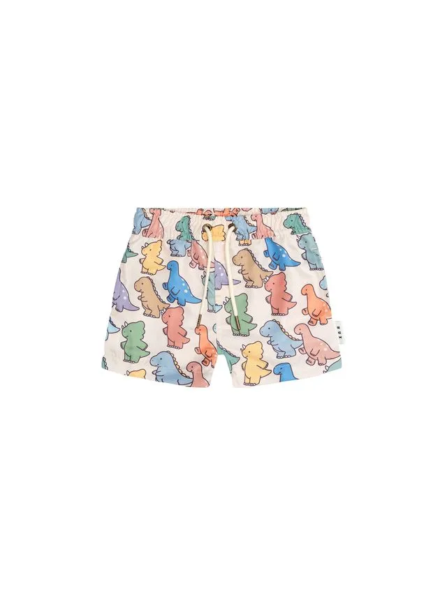 Multicolor Dinosaur Swim Shorts