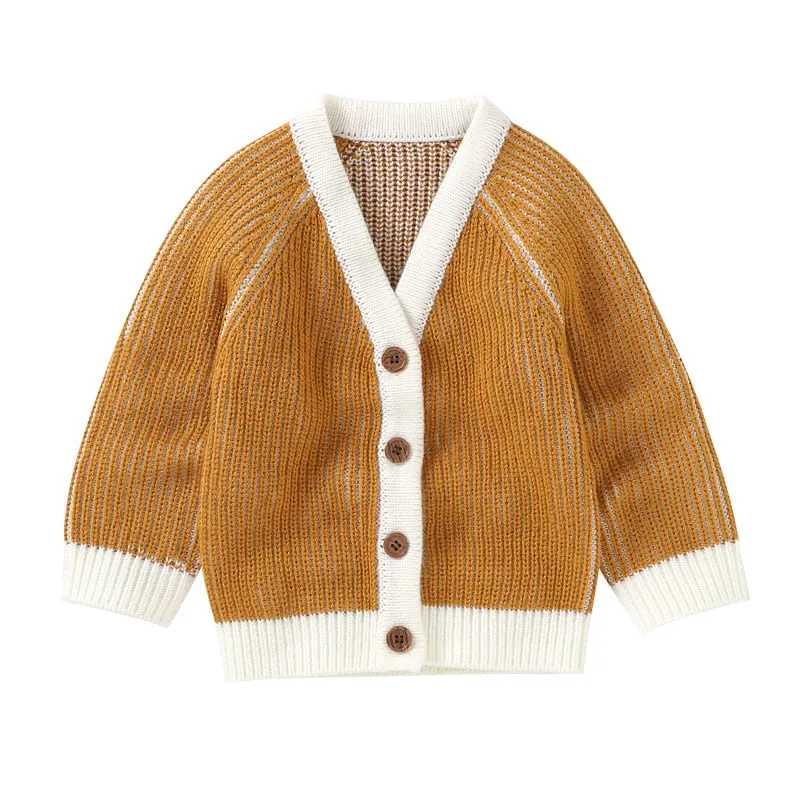 Newborn Infant Baby Girl Boy Cardigan Clothes Winter Jacket Warm Coat Knitted Sweater Hooded Button Outwear