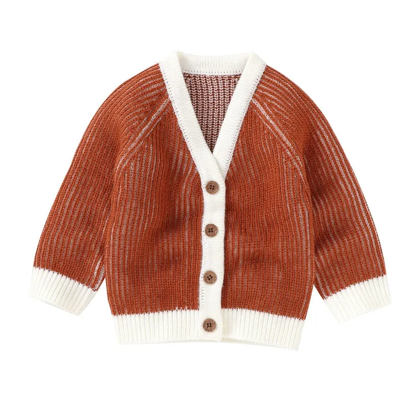 Newborn Infant Baby Girl Boy Cardigan Clothes Winter Jacket Warm Coat Knitted Sweater Hooded Button Outwear