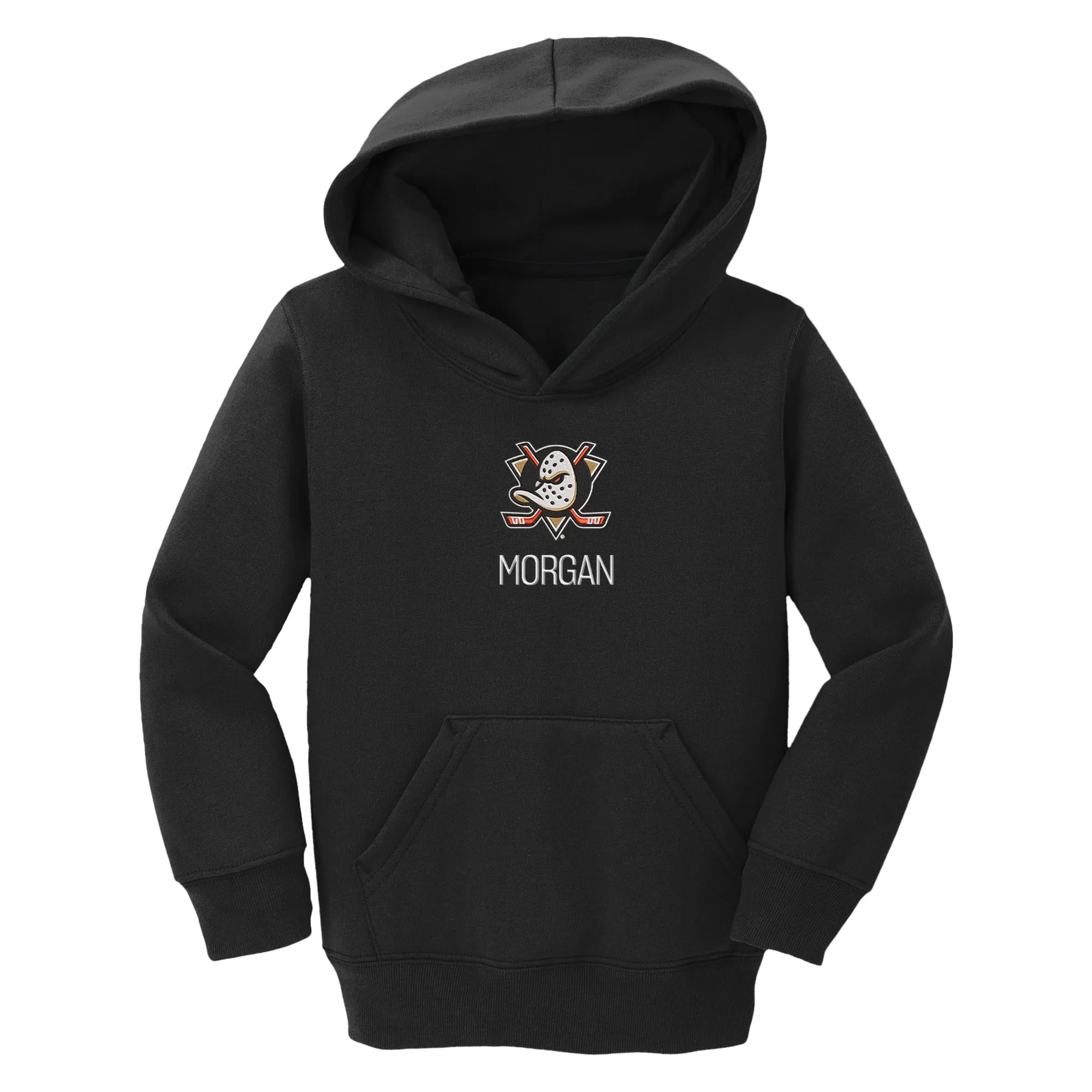 Personalized Anaheim Ducks Toddler Pullover Hooded Sweatshirt