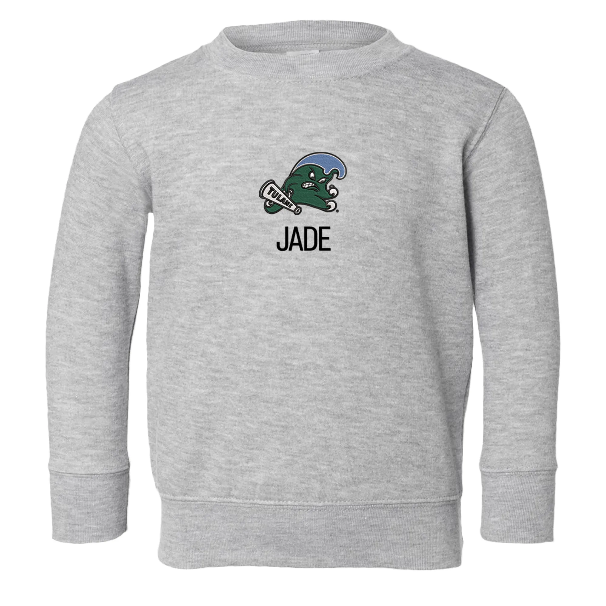 Personalized Tulane Green Wave Toddler Crewneck Sweatshirt