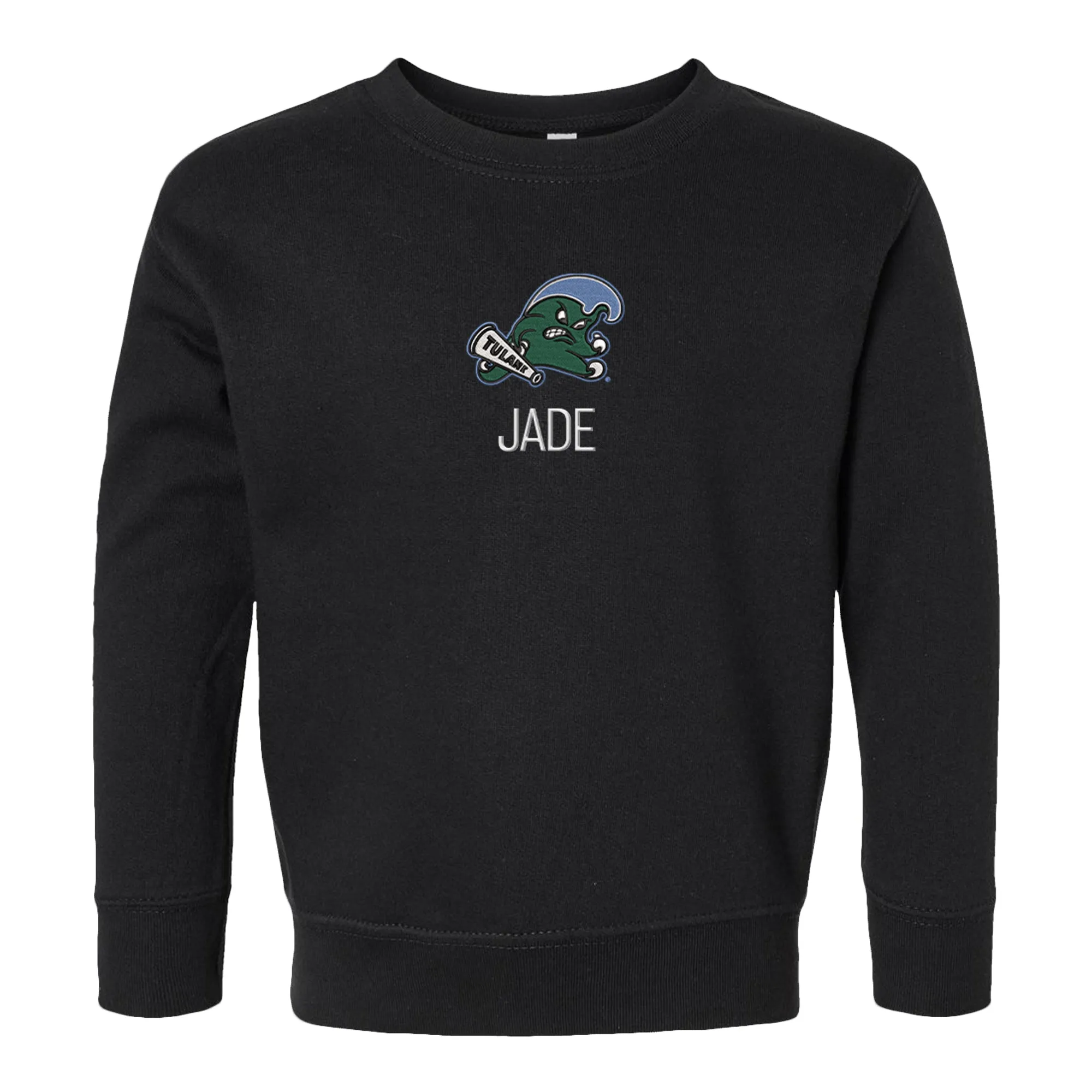 Personalized Tulane Green Wave Toddler Crewneck Sweatshirt