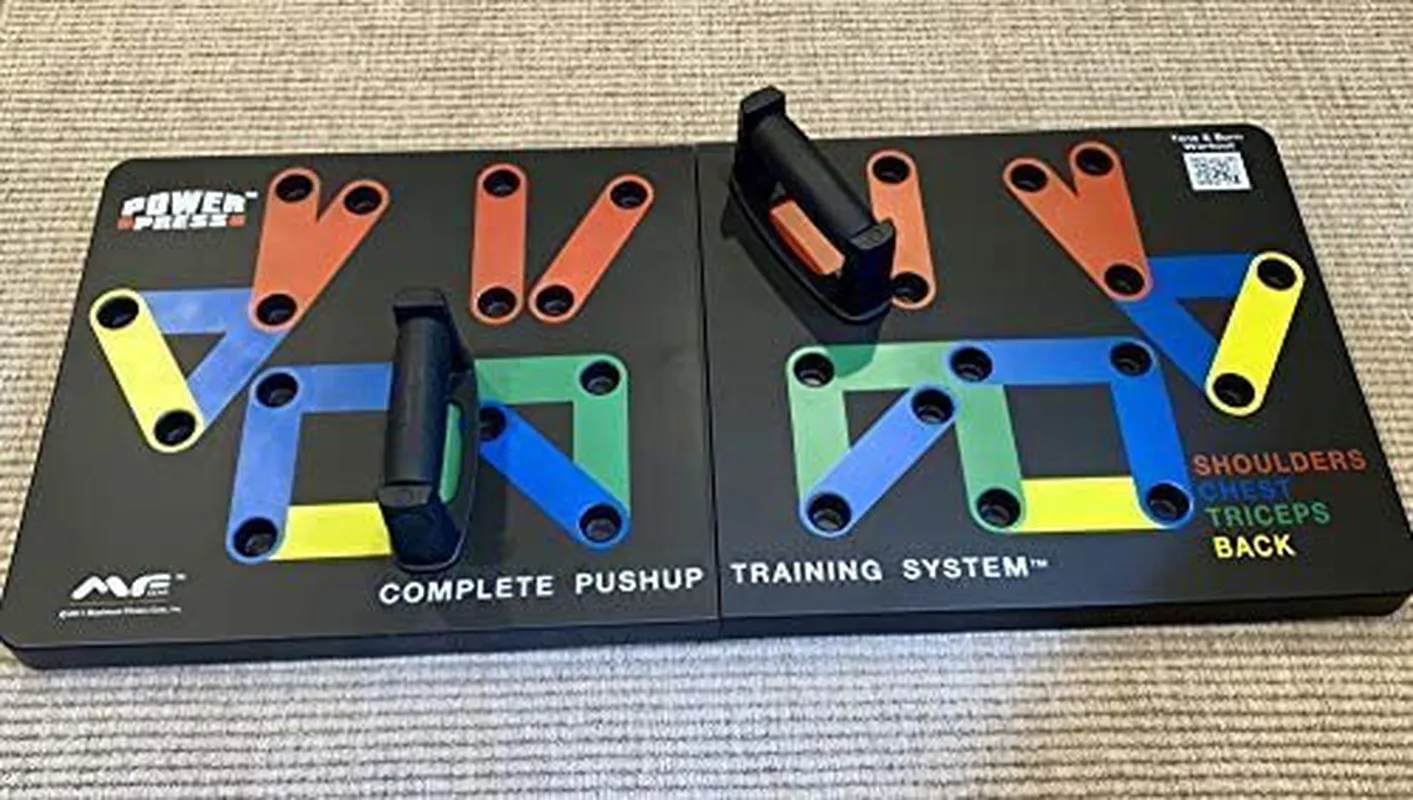 Power Press Original Push Up ~ Color-Coded Wide Push Up Board System (30  Combo Positions)