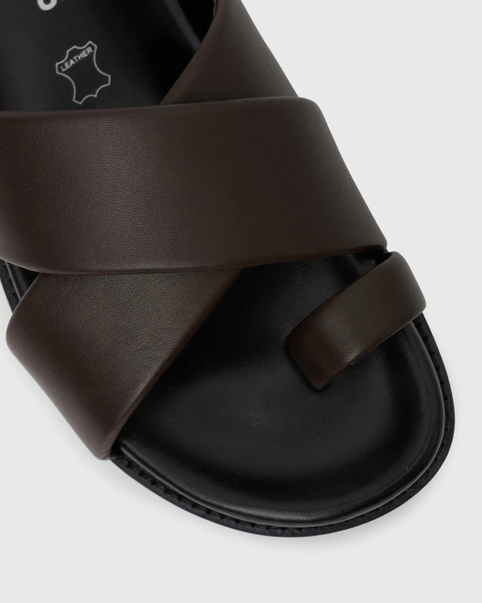 PRE-ORDER BERMUDA Leather Crossover Slide Sandals