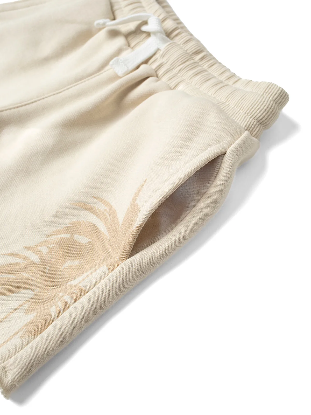 Resort Palm Sweatshort - Cream