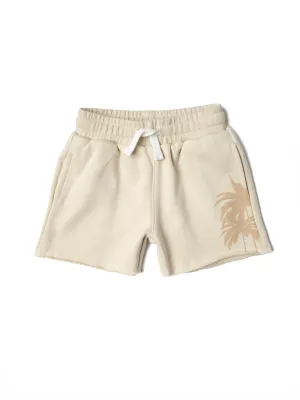 Resort Palm Sweatshort - Cream